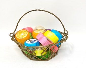 Vintage Wire Basket with Handle, Miniature Basket