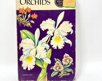 Vintage Orchids FLOWERS Guidebook, Golden Nature Guide, Pocket Size, Altered Art