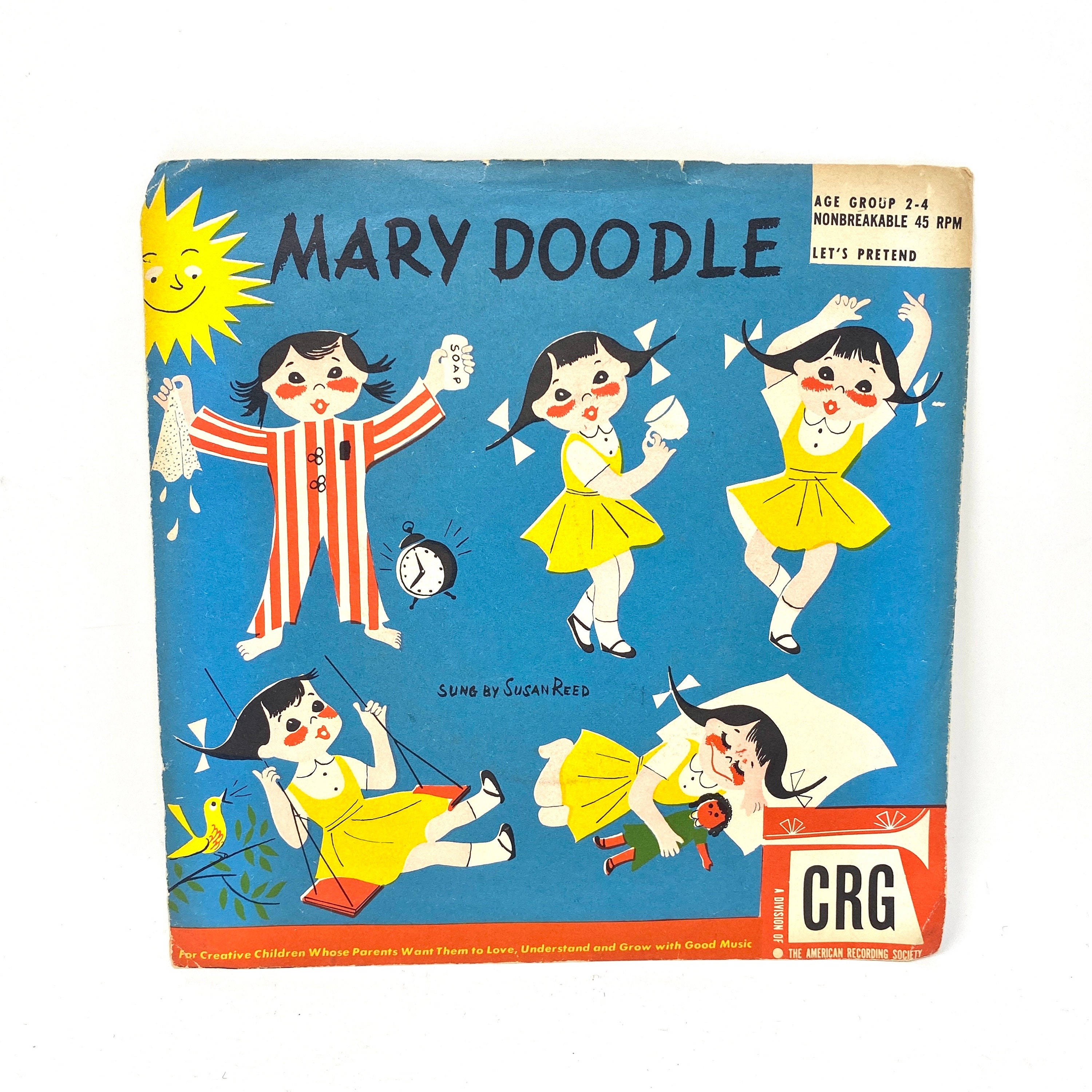 Vintage Children's Record Mary Doodle 45 RPM 7" Vinyl