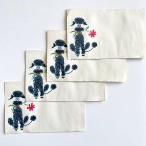 Cartes de correspondance vintage caniche, papeterie en papier, intérieur vierge
