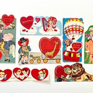 Cartes de Saint-Valentin vintage, cartes découpées des années 1950, lot de bonnes affaires