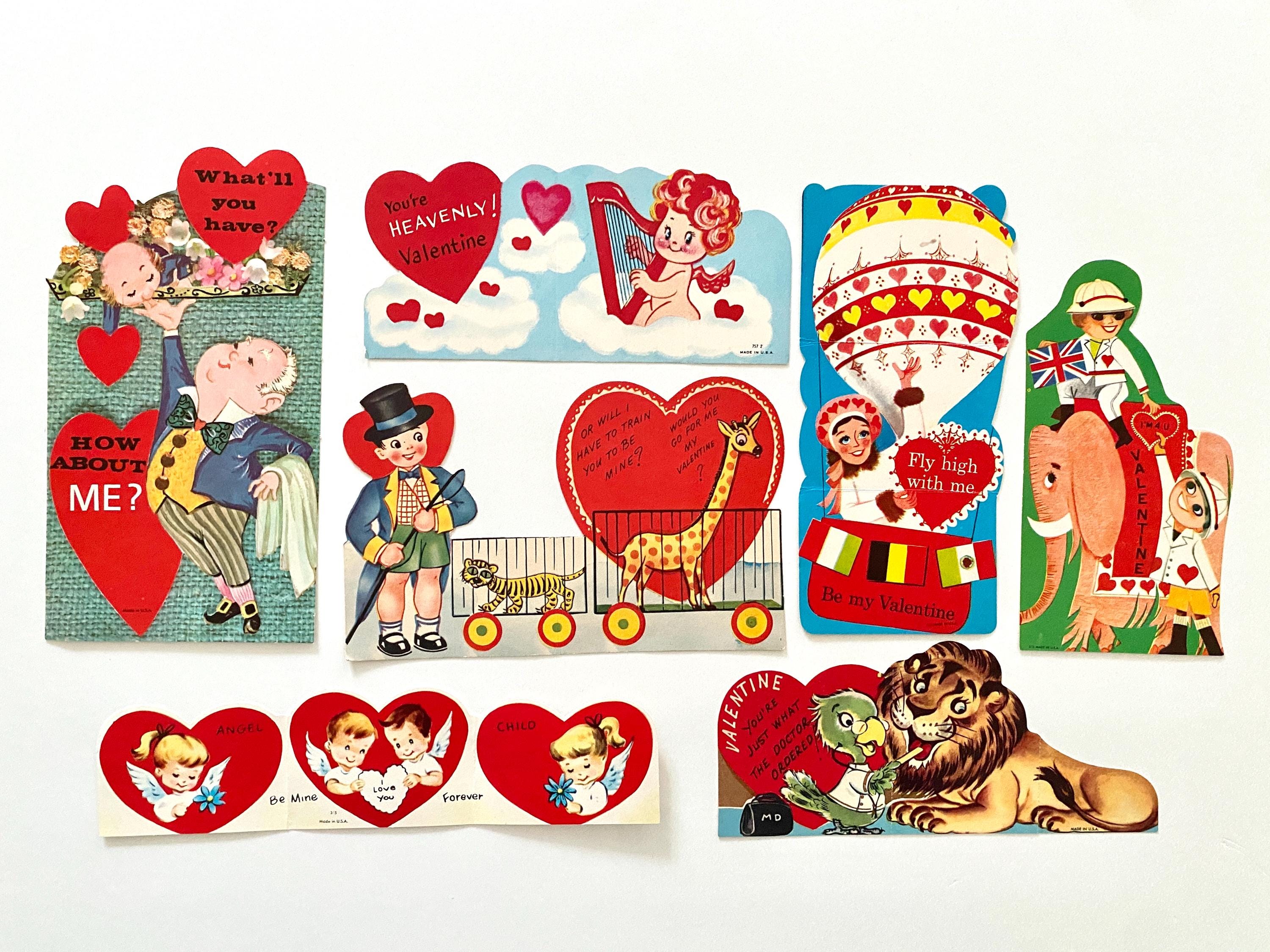 ヴィンテージバレンタインカード、1950年代のダイカットカード