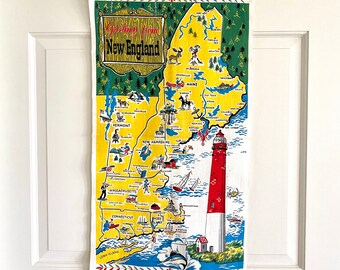 Serviette vintage New England en textile à suspendre