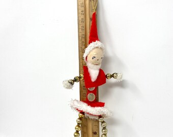 Vintage Christmas Ornament, Spun Cotton Santa Claus, Mercury Glass Arms and Legs