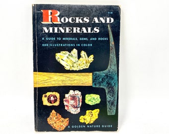 Vintage Guidebook, Rocks and Minerals, Golden Nature Guide from 1957, Pocket Size, Altered Art