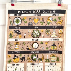 Vintage Towel Calendar 1958, Wedding Cake, Halloween Pumpkin, Birthday or  Anniversary Gift - Etsy