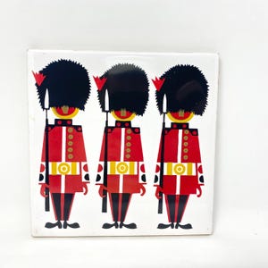 Vintage Ceramic Tile, London Royal Guard, Kenneth Townsend, Souvenir Plaque, Wall Hanging