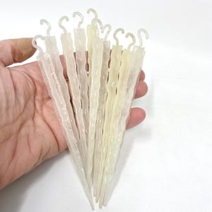 Vintage Plastik Eiszapfen, Weihnachtsbaumschmuck, blickdicht im Dunkeln leuchtende Eiszapfen