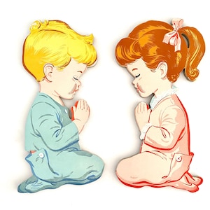 Decoração de parede vintage, placas de oração infantil, quarto infantil, decoração de berçário, papelão prensado