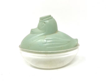 RARE Vintage Candy Holder Celluloid Plastic Duck Container Easter Gift