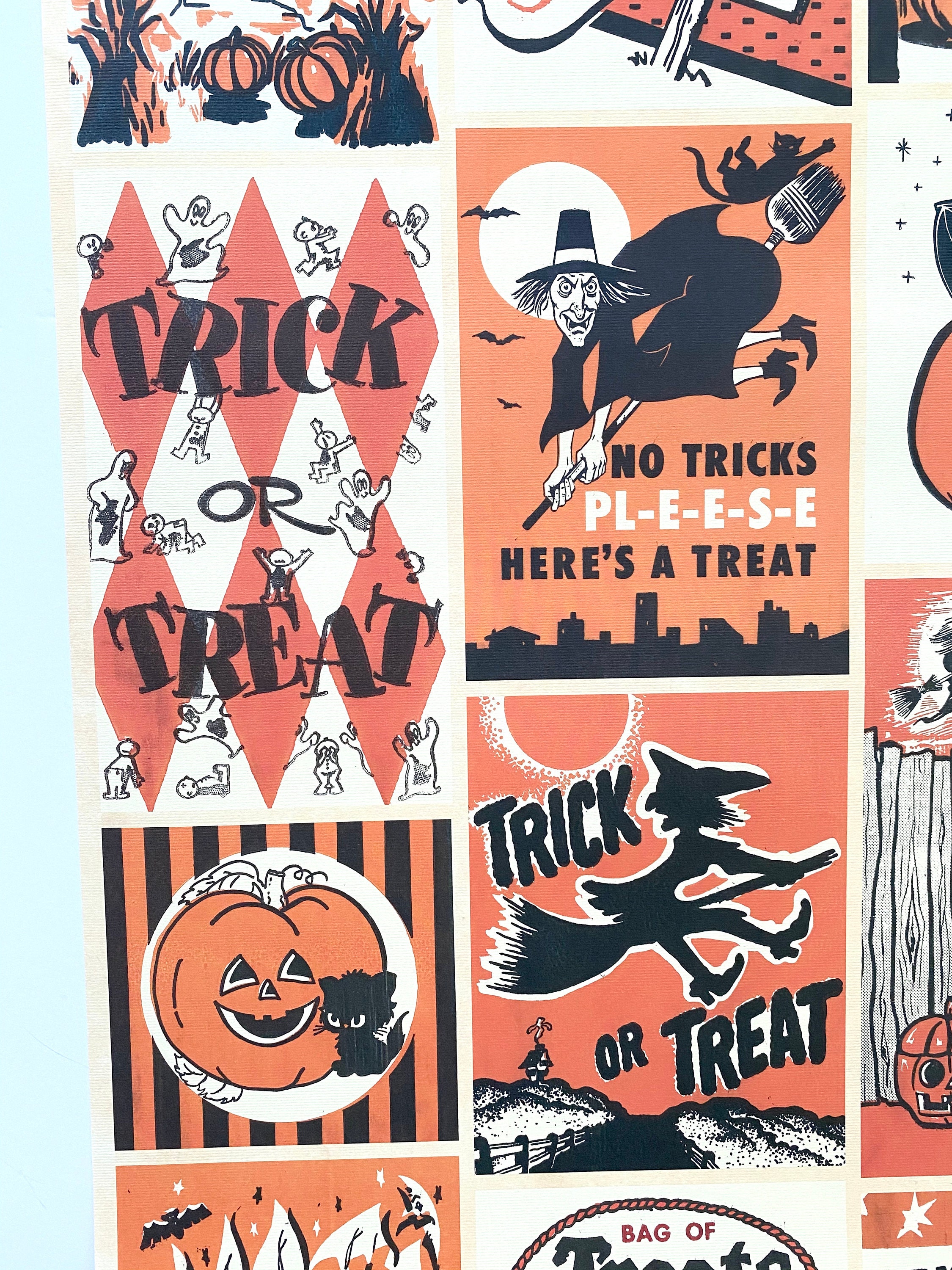 Vintage Inspired Halloween Poster Wrapping Paper Gift Wrap | Etsy