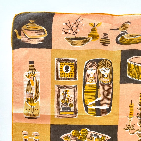 Vintage Novelty Handkerchief Jeanne Miller Mid Ce… - image 2