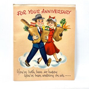 Biglietto d'auguri per anniversario vintage, campanellino 3D, biglietto d'auguri per sposa e sposo