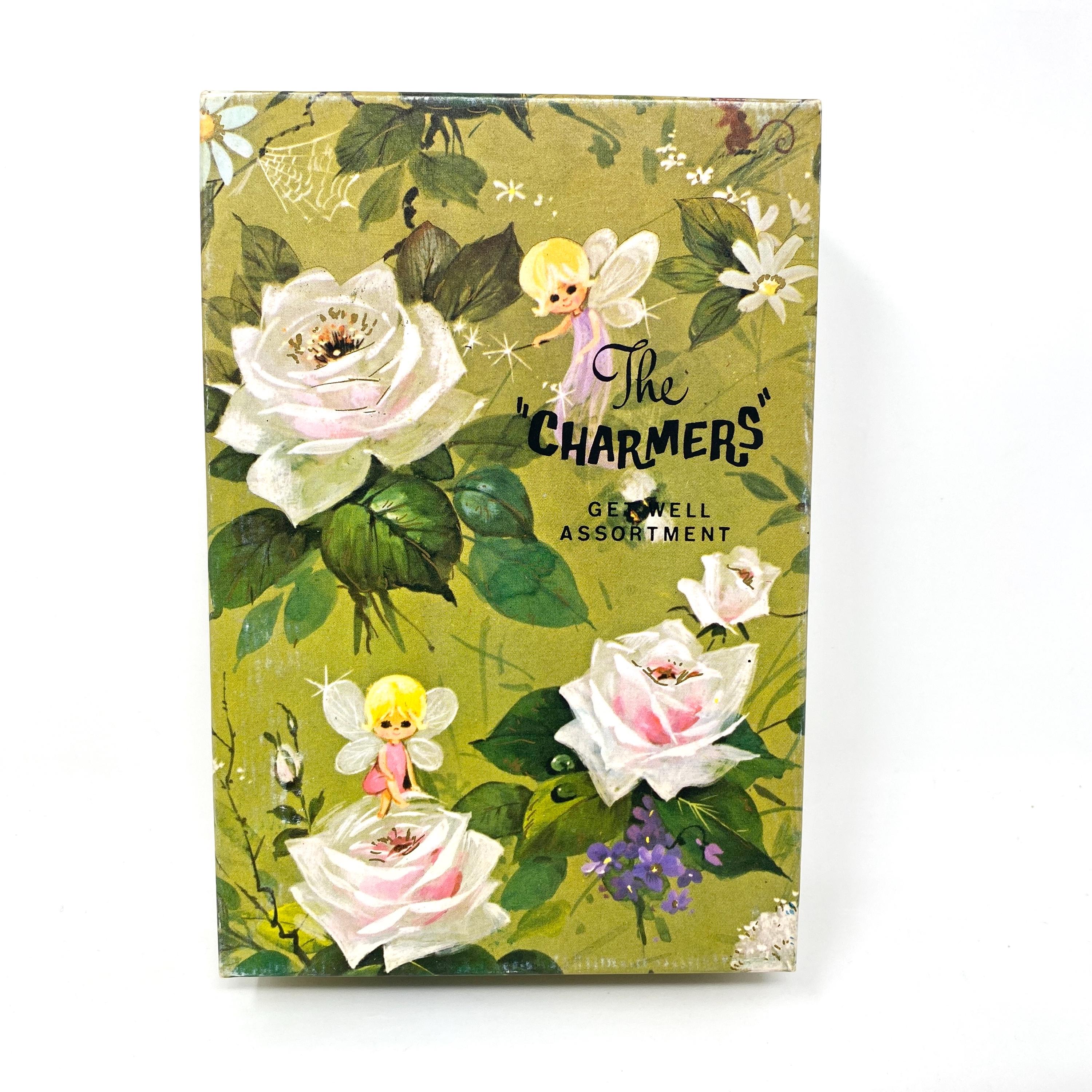 Vintage Greeting Card Box, TWELVE Charmers Get Well Cards, Display