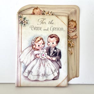 Carte de mariage vintage, pour le marié, livret en satin dans une boîte cadeau originale