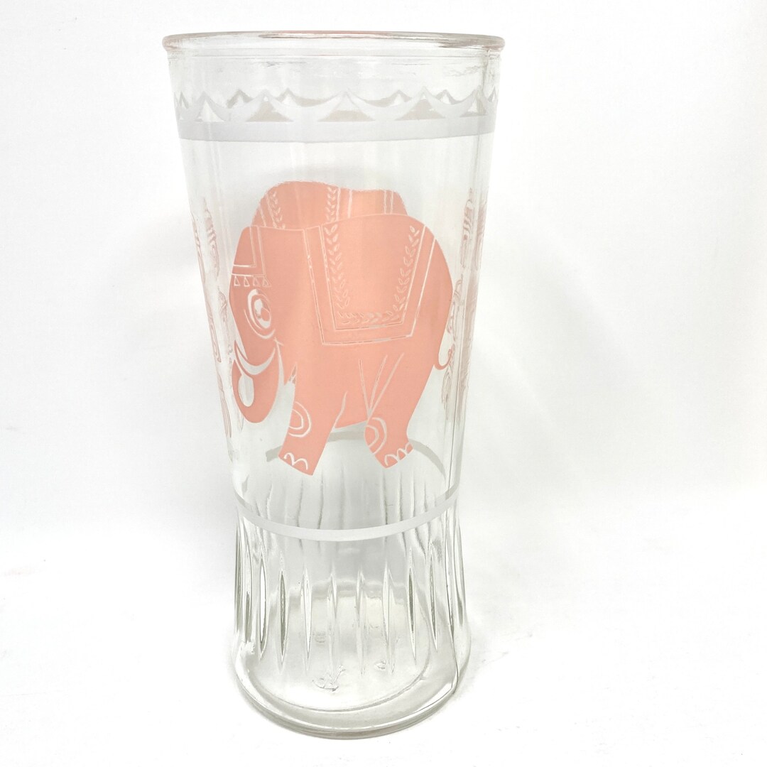 Vintage Pink Elephant Glass Anchor Hocking Souvenir Glass Etsy