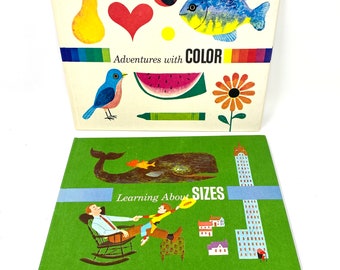 Vintage Children's Books, Adventures in Color, Learning About Sizes