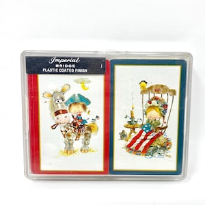 Cartes à jouer vintage, Betsy Ross George Washington, jeux COMPLETS, cartes d'échange anciennes NOS neuves, 4 juillet