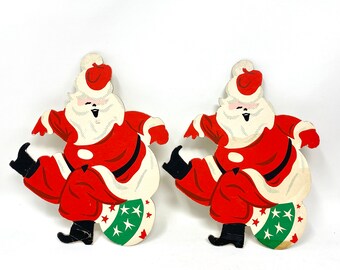 Vintage Santa Claus Die Cuts CHRISTMAS Wall Decorations