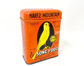 Vintage Bird Tin, Hartz Mountain, Song Food