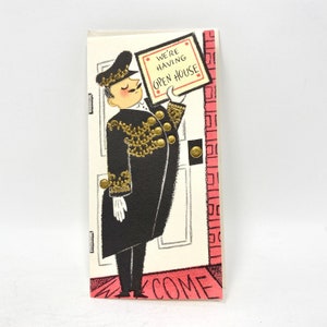Zaproszenie na dzień otwarty w stylu vintage, nieużywane zaproszenie na imprezę, Hallmark Slim Jims