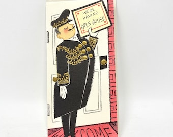 Vintage Invitation Open House, Unused Party Invite, Hallmark Slim Jims