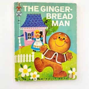 Gingerbread Man, Vintage Children&#39;s Book, Rand McNally Tip Top Elf Book, Ann Seller Leaf Illustrated
