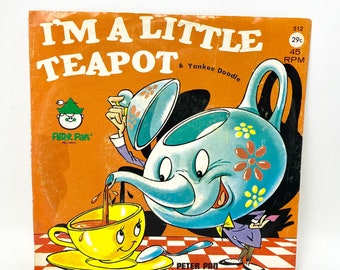 Vintage Children’s Record, I’m a Little Teapot, 1970s Anthropomorphic Graphics