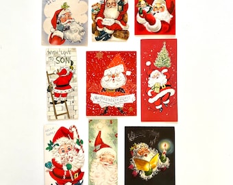 Vintage Christmas Card Lot, Santa Claus Greeting Cards