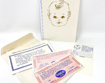 Vintage Baby Book, Unused Booklet, Newborn Present, Christening Gift