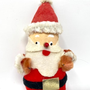 Adorno navideño vintage de Papá Noel, adorno de fieltro