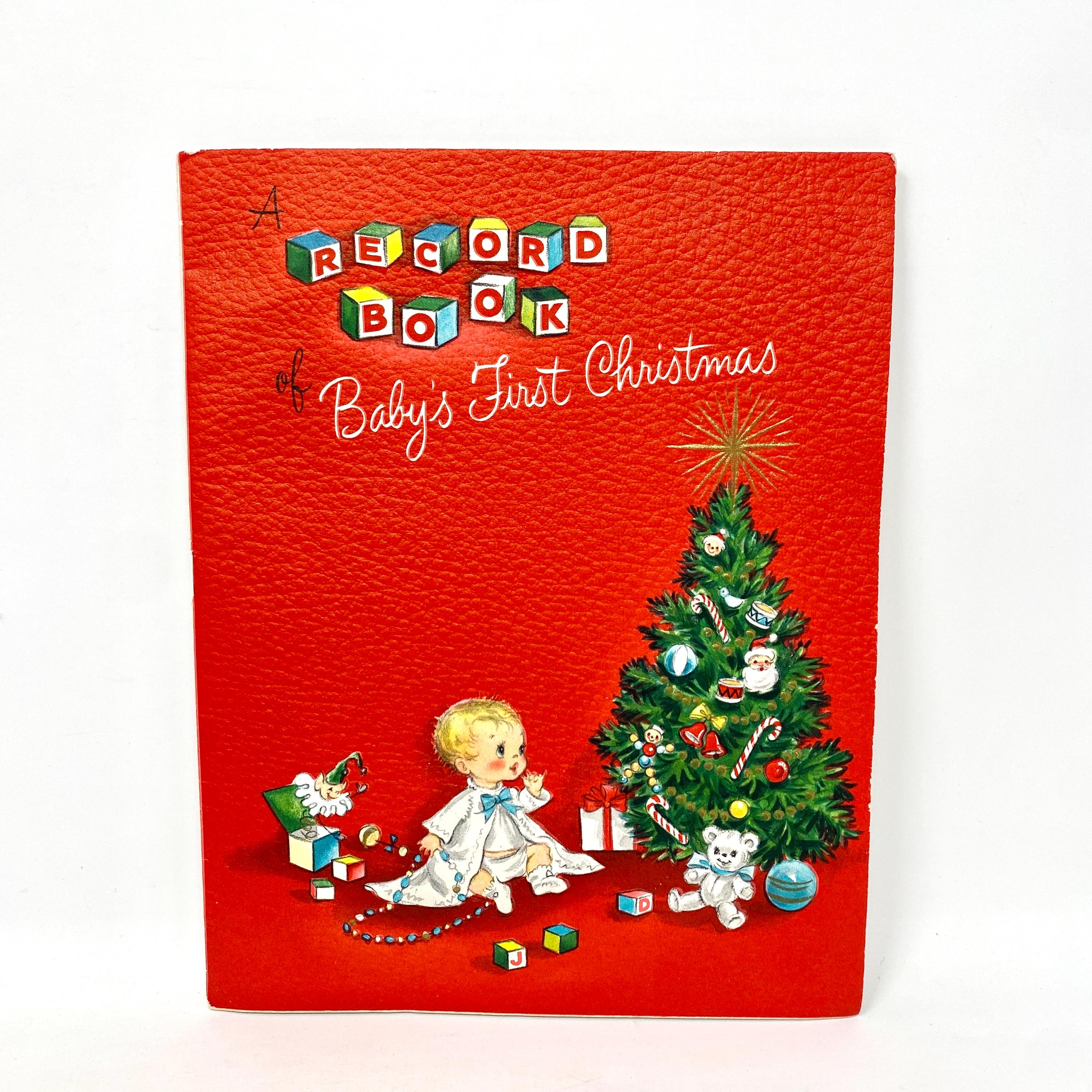 Vintage Baby's First Christmas Card, Midcentury Booklet, Baby