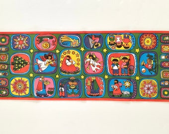 SOLD to C! Do Not Purchase! Vintage Christmas Table Runner Textile, Barbara Designer, Venezuela South American