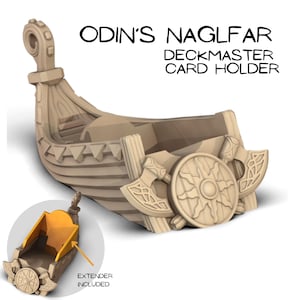 Support de deck imprimé en 3D - Odin's Naglfar Deck Master Card Holder pour jeux de société, accessoire de jeu de table