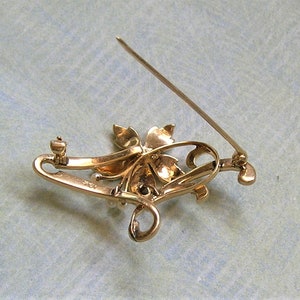 Antique 14K Gold and Seed Pearl Flower Brooch Pin Old Seed - Etsy