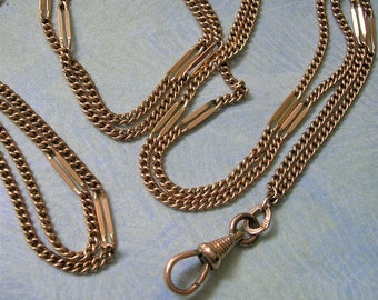 Antique 14K Yellow Gold 1920's Watch Chain, Old 14K Gold Watch Chain, Antique 14K gold Chain (#4357)