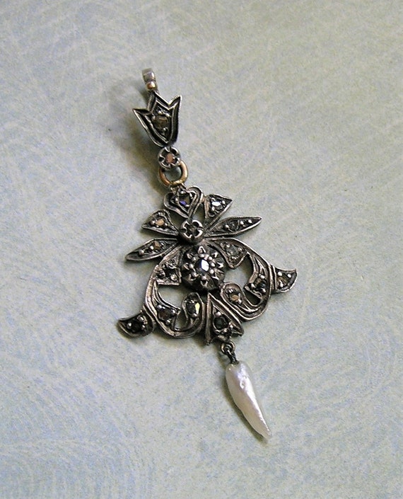 Antique Edwardian Sterling Silver and Diamond Lav… - image 5