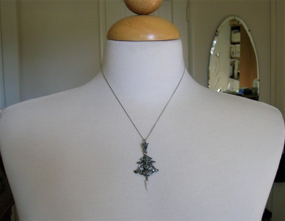 Antique Edwardian Sterling Silver and Diamond Lav… - image 3