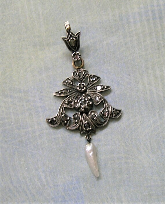 Antique Edwardian Sterling Silver and Diamond Lav… - image 10