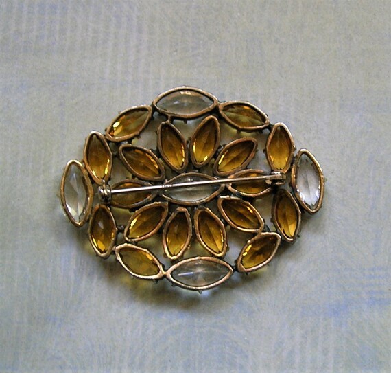 Vintage Czech Glass Brooch Pin, Old Czech Brooch, Vintage Czech Pin (4006) View 4