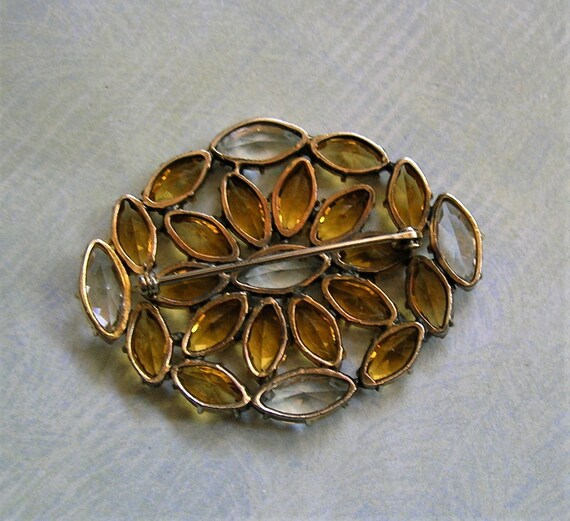 Vintage Czech Glass Brooch Pin, Old Czech Brooch, Vintage Czech Pin (4006) View 2