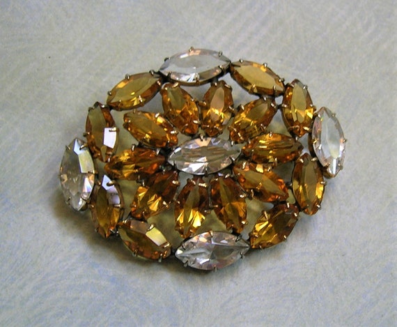 Vintage Czech Glass Brooch Pin, Old Czech Brooch, Vintage Czech Pin (4006) View 5