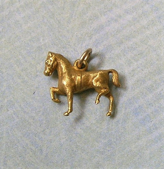 Vintage 14K Gold Horse Charm, Old Gold Horse Charm