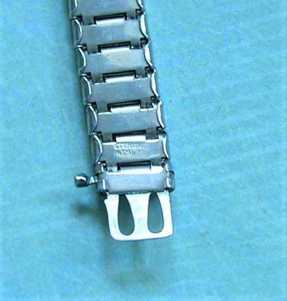 Antique Sterling Rhinestone Deco Bracelet, Sterli… - image 5