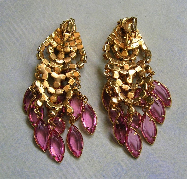 Vintage Juliana Rhinestone Bib Necklace and Matching Earrings Vintage 1960/'s Juliana Waterfall Necklace #3237 Statement Necklace