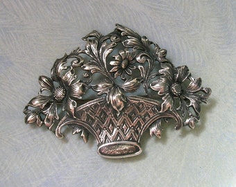 Vintage Sterling Cini Floral Brooch Pin, Sterling Flower Pin, Old Cini Brooch, Cini Sterling (#4380)