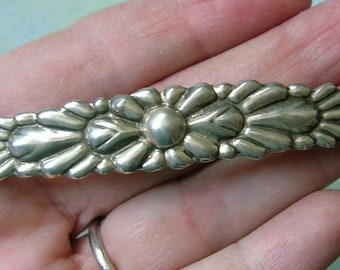 Vintage Sterling Mexico Hair Barrette, Sterling Hair Clip Accessory, Old Sterling Hair Barrette (#4399)