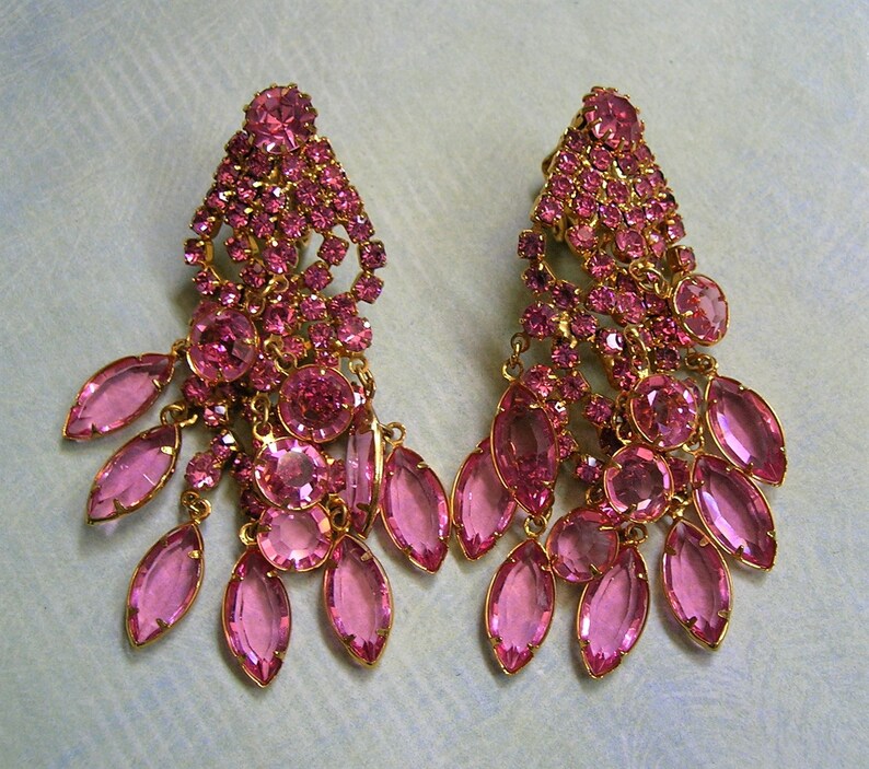 Vintage Juliana Rhinestone Bib Necklace and Matching Earrings Vintage 1960/'s Juliana Waterfall Necklace #3237 Statement Necklace