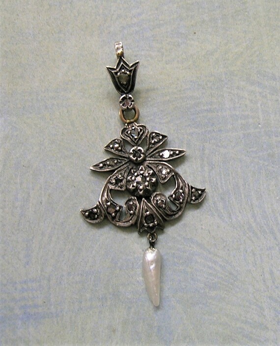 Antique Edwardian Sterling Silver and Diamond Lav… - image 8