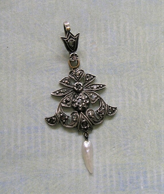 Antique Edwardian Sterling Silver and Diamond Lav… - image 7